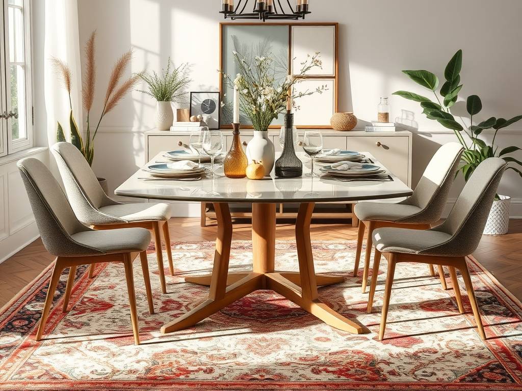 Dywan do jadalni: jak wybrać idealny rozmiar, materiał i wzór dla komfortu i stylu