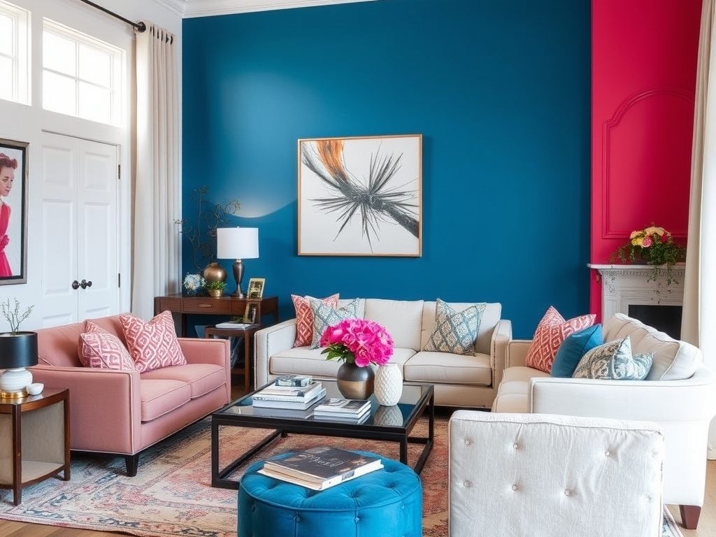 Akcent kolorystyczny w salonie: jak wybrać i zastosować barwę, która odmieni wnętrze z harmonią i stylem